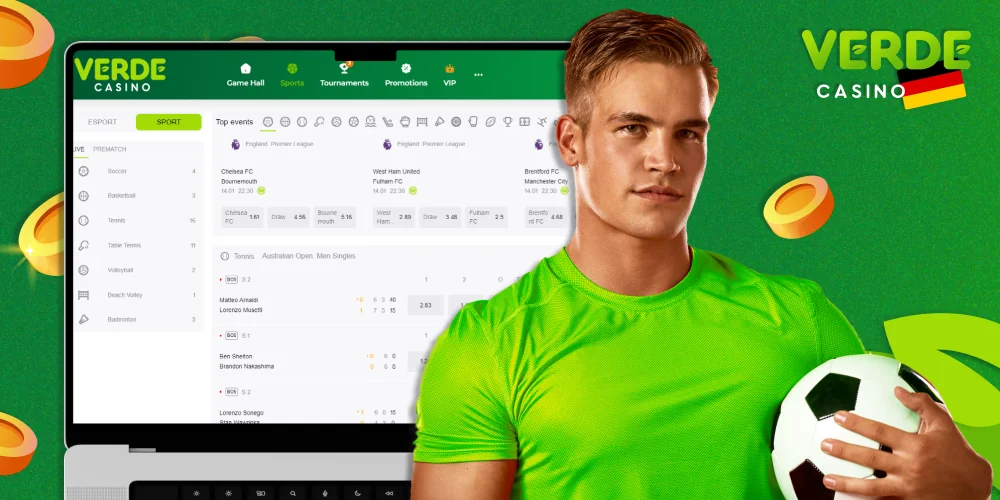 Sportwettenbereich für deutsche Wettende im Verde Casino